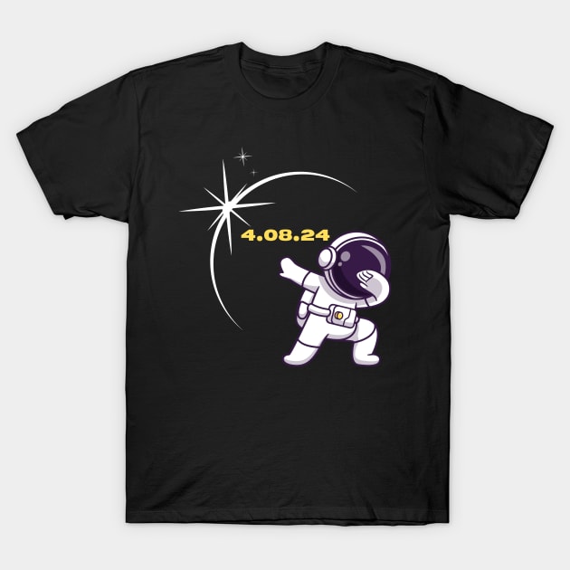 Total Solar Eclipse 2024 Funny Dabbing Astronaut T-Shirt by Etopix